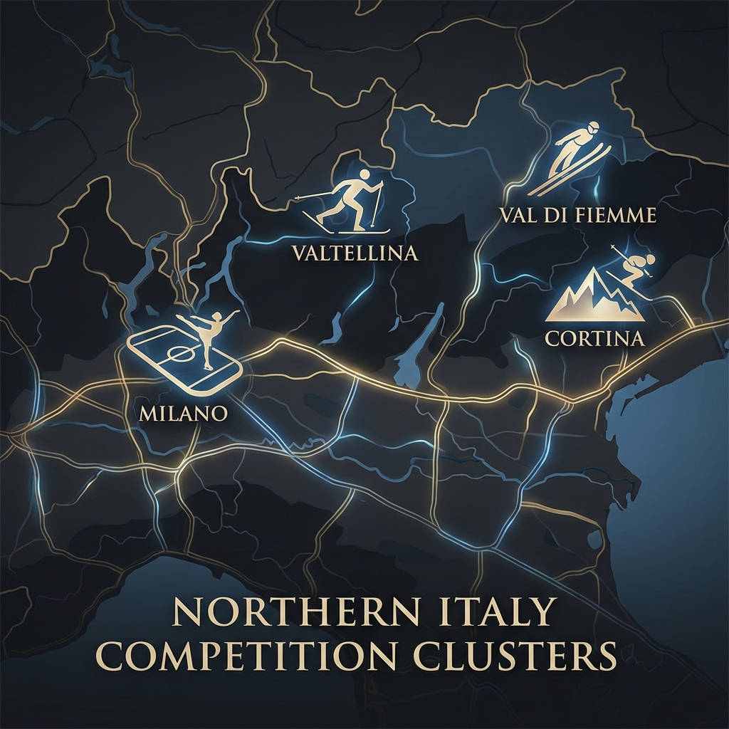 ミラノ・コルティナ2026公式会場マップ - ミラノ、コルティナ、ヴァルテッリーナ、ヴァル・ディ・フィエンメの競技会場